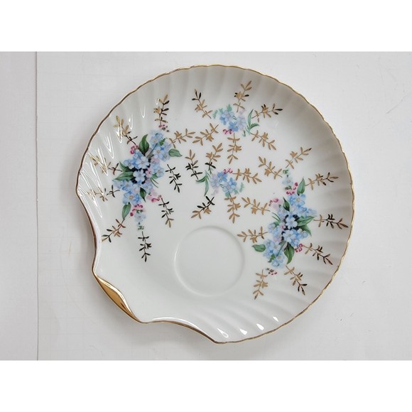 4 Vintage Royal Crown Snack Plates Shell Gold Floral Japan 8" Serving Plates - Picture 2 of 5